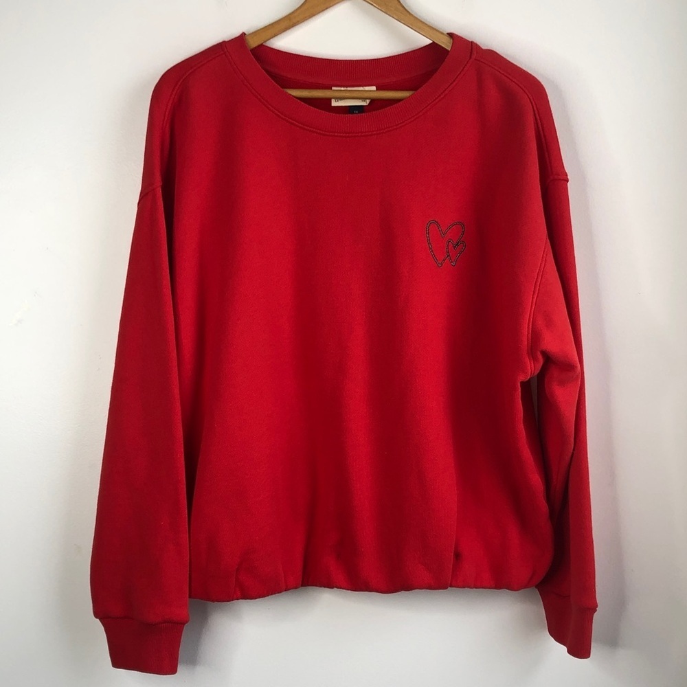 Universal Thread Red Heart Embroidered Sweatshirt